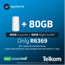 Huawei 5G CPE MAX3 White + 80GB Telkom LTE Data